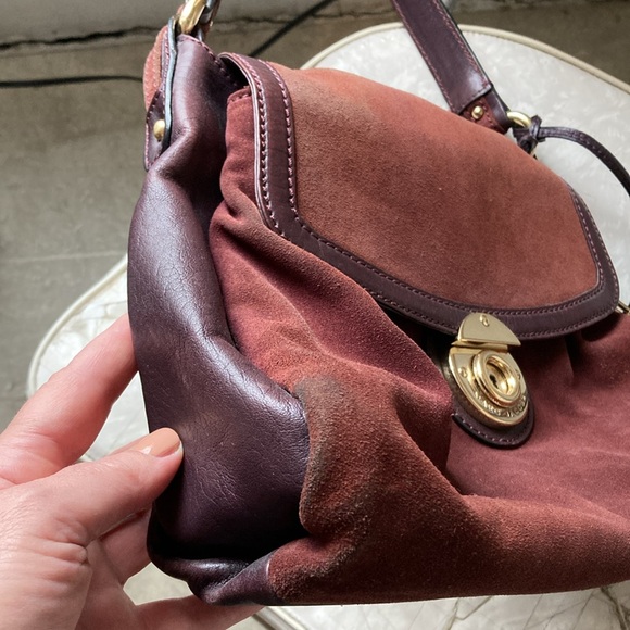 Marc Jacobs Leather Handbag Purse Kate Aubergine - Picture 7 of 12